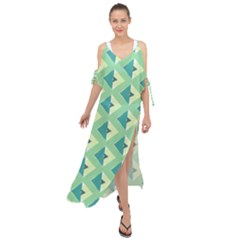 Background Chevron Green Maxi Chiffon Cover Up Dress by HermanTelo