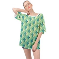 Background Chevron Green Oversized Chiffon Top by HermanTelo