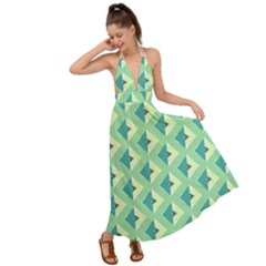 Background Chevron Green Backless Maxi Beach Dress by HermanTelo