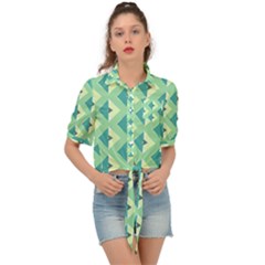 Background Chevron Green Tie Front Shirt  by HermanTelo