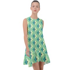 Background Chevron Green Frill Swing Dress by HermanTelo