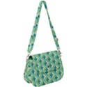 Background Chevron Green Saddle Handbag View1