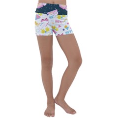 1 Arnold Dunkaroos Funfetti Print Dark Blue 1 Kids  Lightweight Velour Yoga Shorts by elizabethjonesstyling