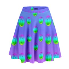 Rainbow Cats High Waist Skirt by pepitasart