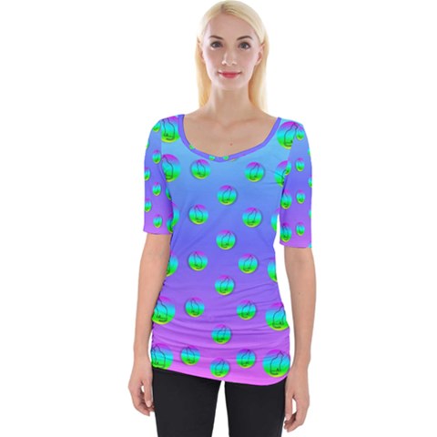 Rainbow Cats Wide Neckline Tee by pepitasart