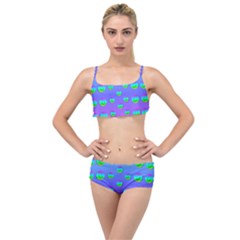 Rainbow Cats Layered Top Bikini Set by pepitasart