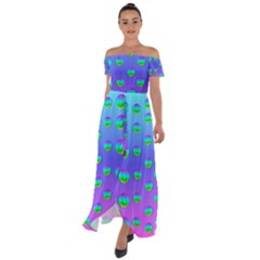 Rainbow Cats Off Shoulder Open Front Chiffon Dress by pepitasart