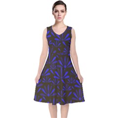 Zappwaits Flower V-neck Midi Sleeveless Dress  by zappwaits