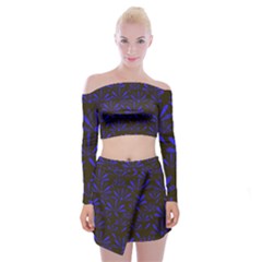 Zappwaits Flower Off Shoulder Top With Mini Skirt Set by zappwaits