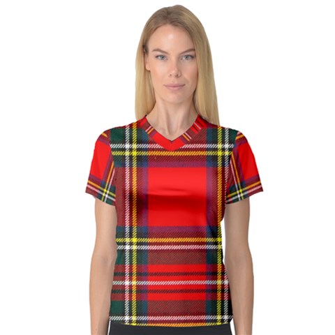 Stewart Royal Modern Heavy Weight Tartan V-neck Sport Mesh Tee by impacteesstreetwearfour