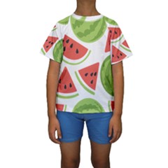 Watermelon Juice Auglis Clip Art Watermelon Kids  Short Sleeve Swimwear by Vaneshart