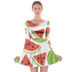 Watermelon Juice Auglis Clip Art Watermelon Long Sleeve Skater Dress by Vaneshart