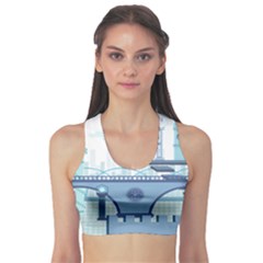 Blue City Building Fantasy Sports Bra by Vaneshart