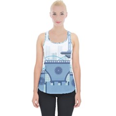 Blue City Building Fantasy Piece Up Tank Top by Vaneshart