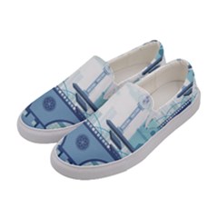 Blue City Building Fantasy Women s Canvas Slip Ons by Vaneshart