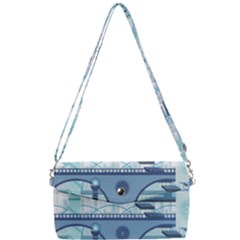 Blue City Building Fantasy Removable Strap Clutch Bag