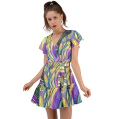 Happpy (4) Flutter Sleeve Wrap Dress by nicholakarma