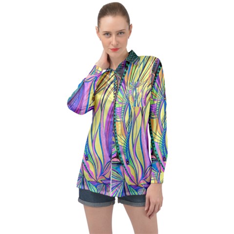 Happpy (4) Long Sleeve Satin Shirt by nicholakarma