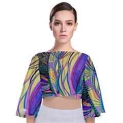 Happpy (4) Tie Back Butterfly Sleeve Chiffon Top