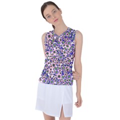 Purple Pink Fall Flora       Women s Sleeveless Mesh Sports Top