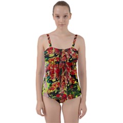 Red Country-1-2 Twist Front Tankini Set by bestdesignintheworld