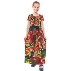 Red Country-1-2 Kids  Short Sleeve Maxi Dress by bestdesignintheworld