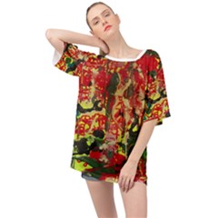 Red Country-1-2 Oversized Chiffon Top by bestdesignintheworld