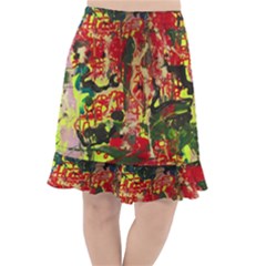 Red Country-1-2 Fishtail Chiffon Skirt