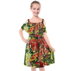 Red Country-1-2 Kids  Cut Out Shoulders Chiffon Dress by bestdesignintheworld