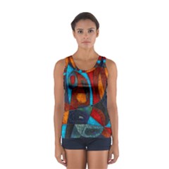 Abstract With Heart Sport Tank Top  by bloomingvinedesign