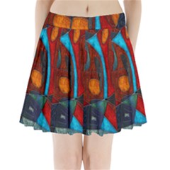 Abstract With Heart Pleated Mini Skirt by bloomingvinedesign