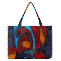 Abstract With Heart Zipper Medium Tote Bag by bloomingvinedesign