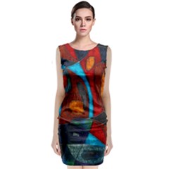 Abstract With Heart Sleeveless Velvet Midi Dress by bloomingvinedesign