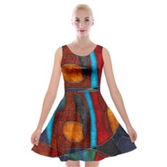 Abstract With Heart Velvet Skater Dress by bloomingvinedesign