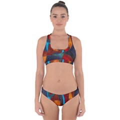 Abstract With Heart Cross Back Hipster Bikini Set by bloomingvinedesign