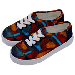 Abstract With Heart Kids  Classic Low Top Sneakers by bloomingvinedesign