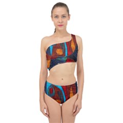 Abstract With Heart Spliced Up Two Piece Swimsuit by bloomingvinedesign