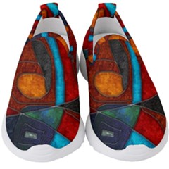 Abstract With Heart Kids  Slip On Sneakers