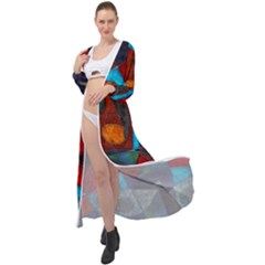 Abstract With Heart Maxi Chiffon Beach Wrap by bloomingvinedesign