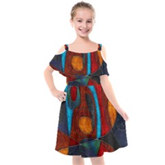 Abstract With Heart Kids  Cut Out Shoulders Chiffon Dress by bloomingvinedesign