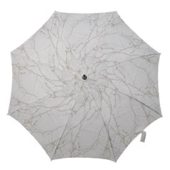 White Marble Texture Floor Background With Gold Veins Intrusions Greek Marble Print Luxuous Real Marble Hook Handle Umbrellas (small) by genx