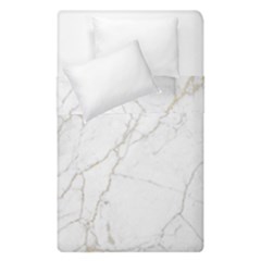 White Marble Texture Floor Background With Gold Veins Intrusions Greek Marble Print Luxuous Real Marble Duvet Cover Double Side (single Size) by genx