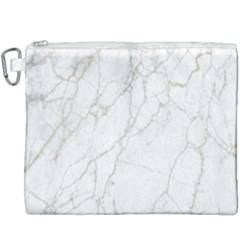 White Marble Texture Floor Background With Gold Veins Intrusions Greek Marble Print Luxuous Real Marble Canvas Cosmetic Bag (xxxl) by genx