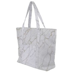 White Marble Texture Floor Background With Gold Veins Intrusions Greek Marble Print Luxuous Real Marble Zip Up Canvas Bag by genx