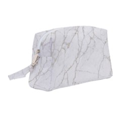 White Marble Texture Floor Background With Gold Veins Intrusions Greek Marble Print Luxuous Real Marble Wristlet Pouch Bag (medium) by genx