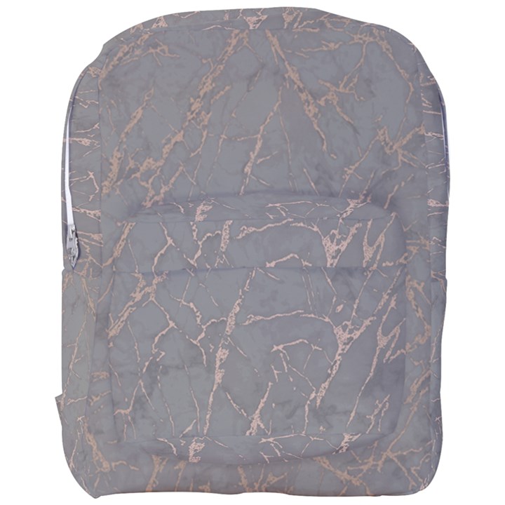 Marble Old vintage pinkish gray with bronze veins intrusions texture floor background print luxuous real marble Full Print Backpack