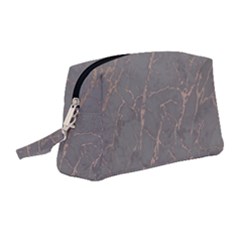 Marble Old Vintage Pinkish Gray With Bronze Veins Intrusions Texture Floor Background Print Luxuous Real Marble Wristlet Pouch Bag (medium) by genx