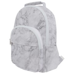 White Marble Texture Floor Background With Dark Gray Grey Texture Greek Marble Print Luxuous Real Marble Rounded Multi Pocket Backpack by genx