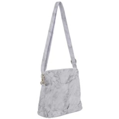 White Marble Texture Floor Background With Dark Gray Grey Texture Greek Marble Print Luxuous Real Marble Zipper Messenger Bag by genx