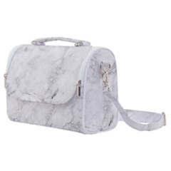 White Marble Texture Floor Background With Dark Gray Grey Texture Greek Marble Print Luxuous Real Marble Satchel Shoulder Bag by genx